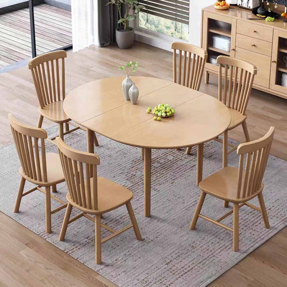 Mesa de comedor Extensible - Madera maciza 100 a 130 cm Elan Mesa de comedor Extensible - Madera maciza 100 a 130 cm Elan