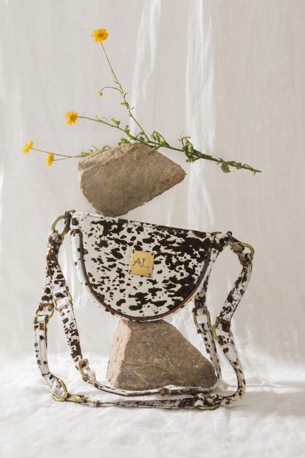 Brassy Bag Print Chocolate / Blanco