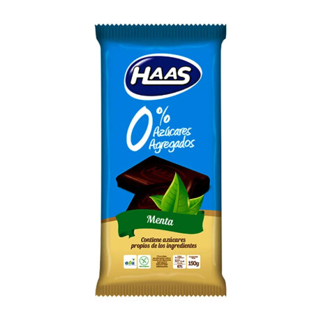 Tableta de chocolate Haaz 0% azucar 150g Menta Tableta de chocolate Haaz 0% azucar 150g Menta