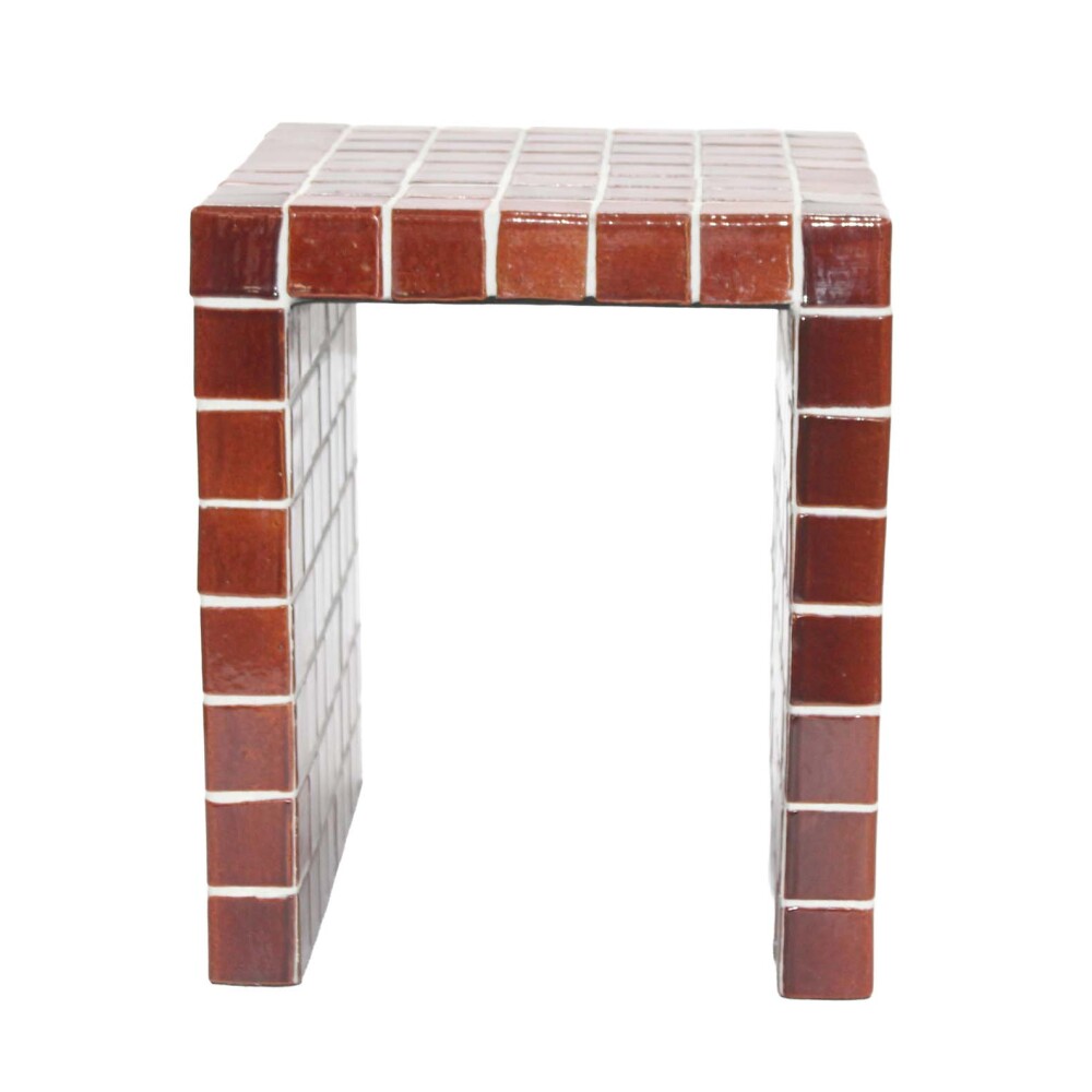 MESA LATERAL CERAMICA ROJO ILIOS BORDEAUX