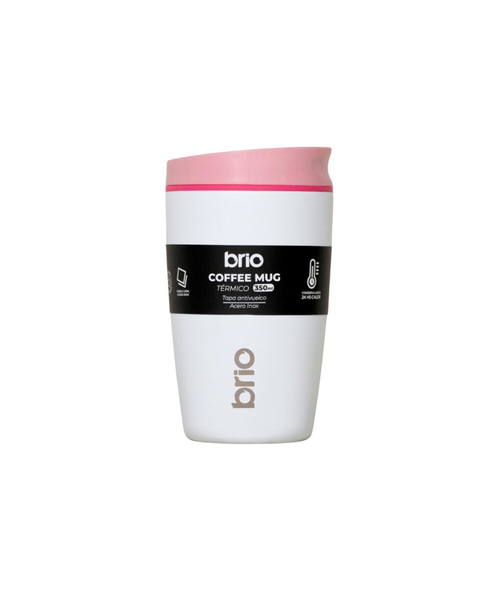 Vaso Térmico brio Café Jarra Mug 350ml Acero Inoxidable - Blanco 