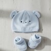 Set Gorro y escarpines de algodón carters celeste