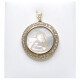 Medalla Estilo Antiguo Oro 18K, Nácar Y Diamantes Imagen Angel. Medalla Estilo Antiguo Oro 18K, Nácar Y Diamantes Imagen Angel.
