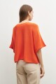 Sweater oversized escote V naranja