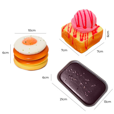 Set X4 Juguete Antiestrés Squishy Torta Pancake Pan Cot004012