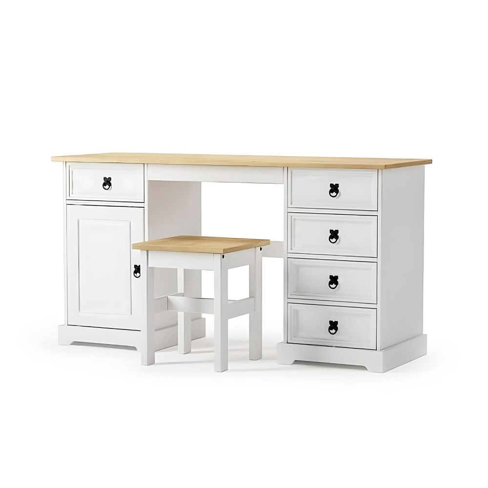 Escritorio - 5 Cajones + 1 Puerta + BANCO - Blanco Escritorio - 5 Cajones + 1 Puerta + BANCO - Blanco