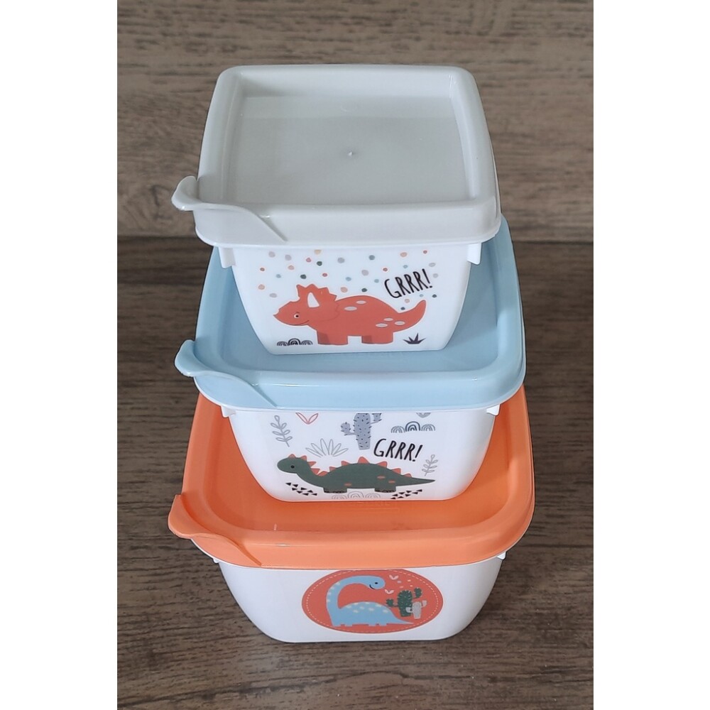 Set x3 tupper diseños dinos