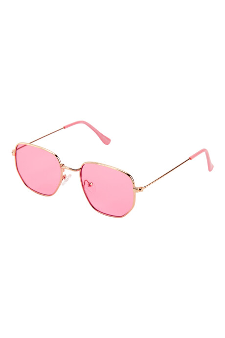 Lentes de sol aviador, protección 100% UVA-UVB, rosados Sin color