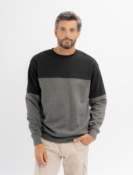 Buzo felpa combinado gris oscuro