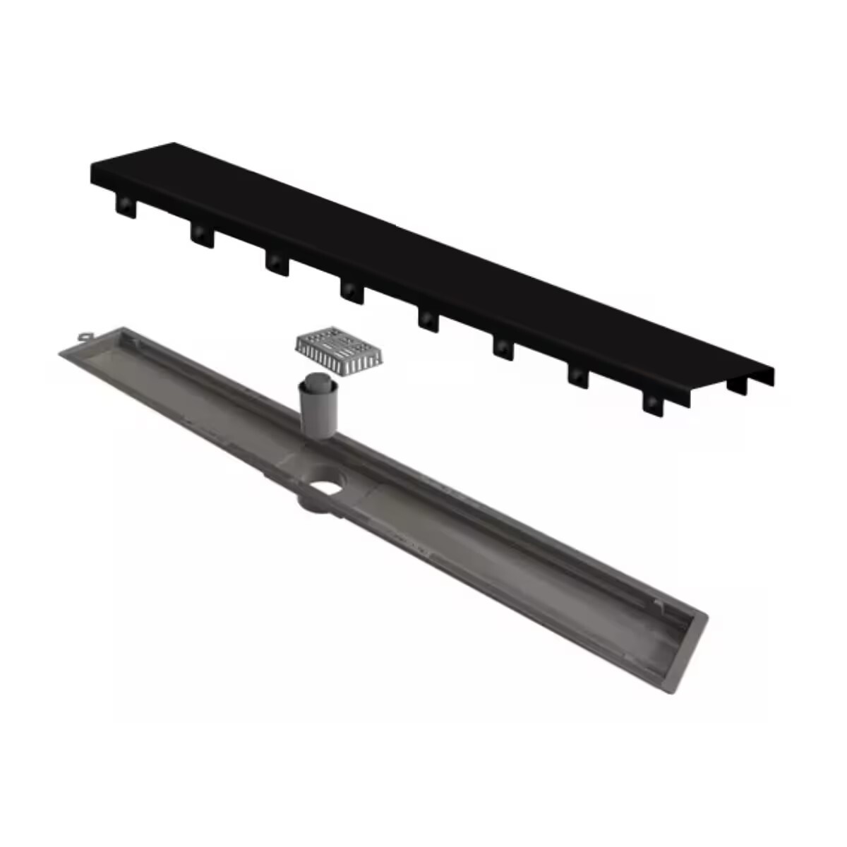 Elleve Receptaculo Tapa Inox Negro Mate 50cm Salida Central Versatile 