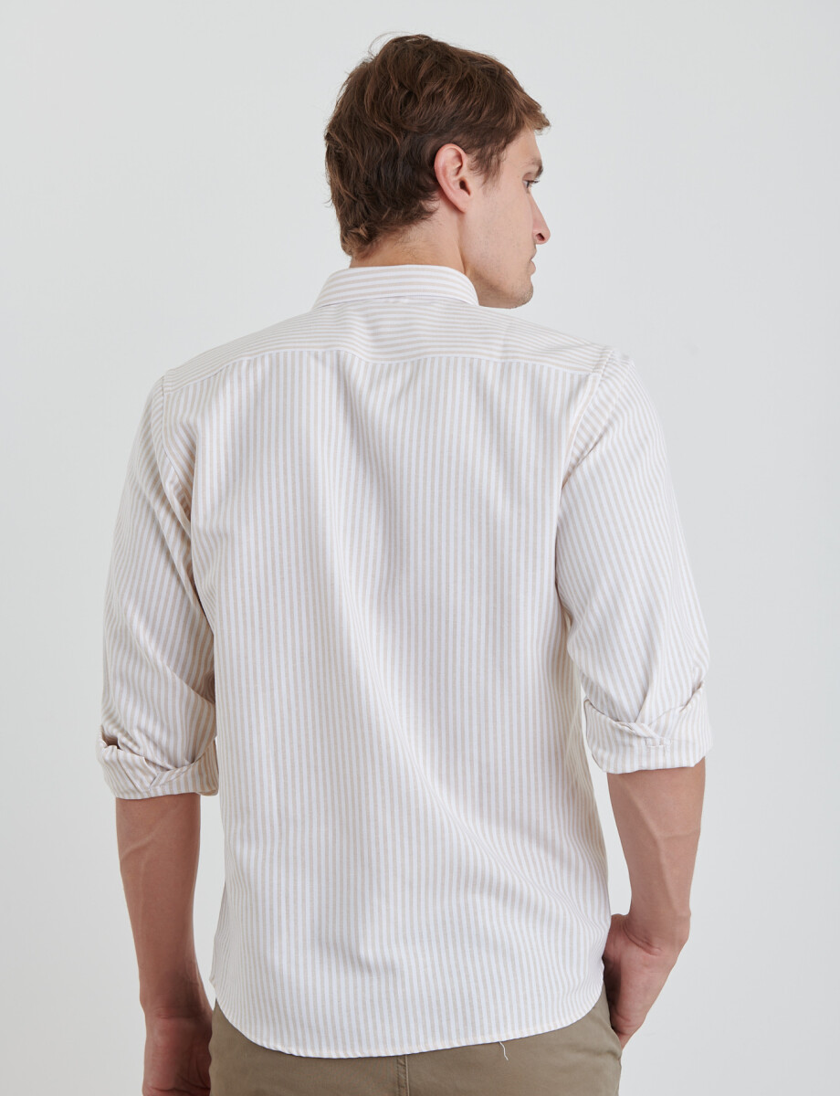 012622 CAMISA HARRINGTON LABEL Beige / Natural