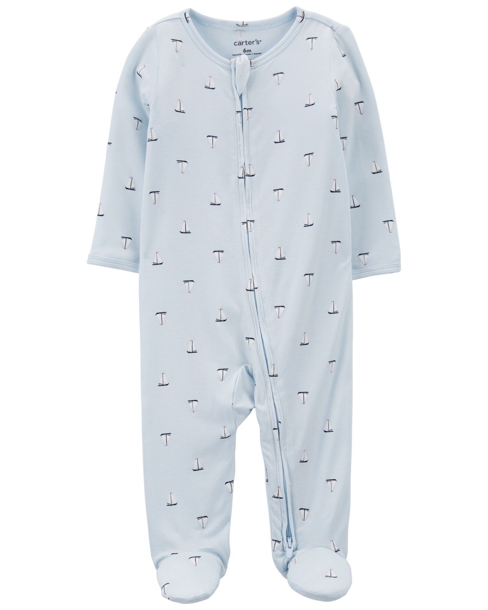 Pijama una pieza de viscosa Ecovero con pie, diseño veleros, colección Purelysoft Sin color