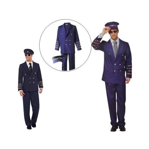 3x2 OUTLET Disfraz adulto piloto con sombrero M/L 3x2 Outlet Disfraz Adulto Piloto Con Sombrero M/l