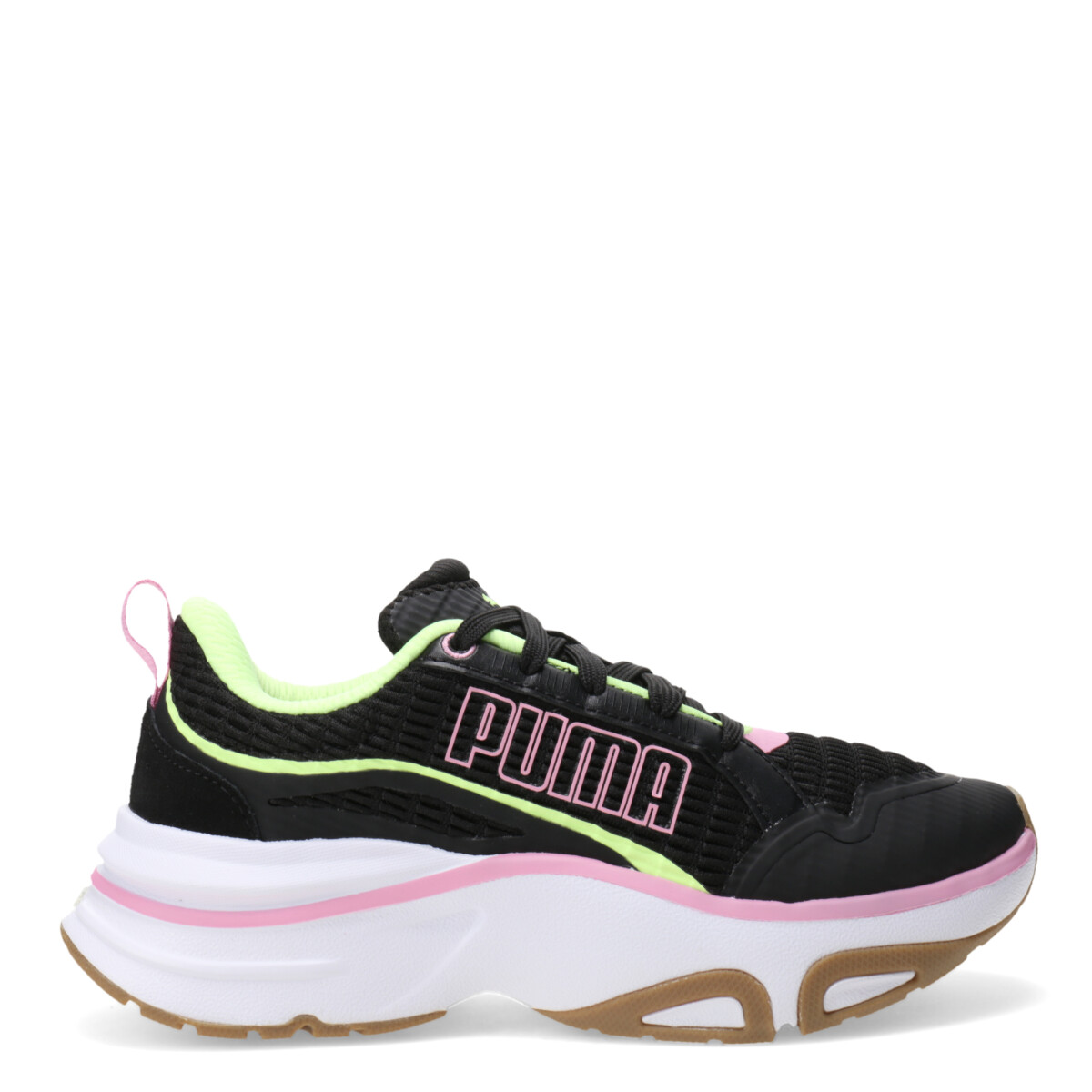 Championes de Mujer Puma Softride Divine Running Puma - Negro - Rosado - Fluor 