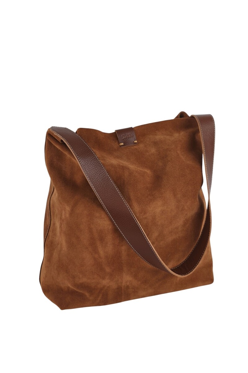 Tote bag de cuero con gamuza Oxido