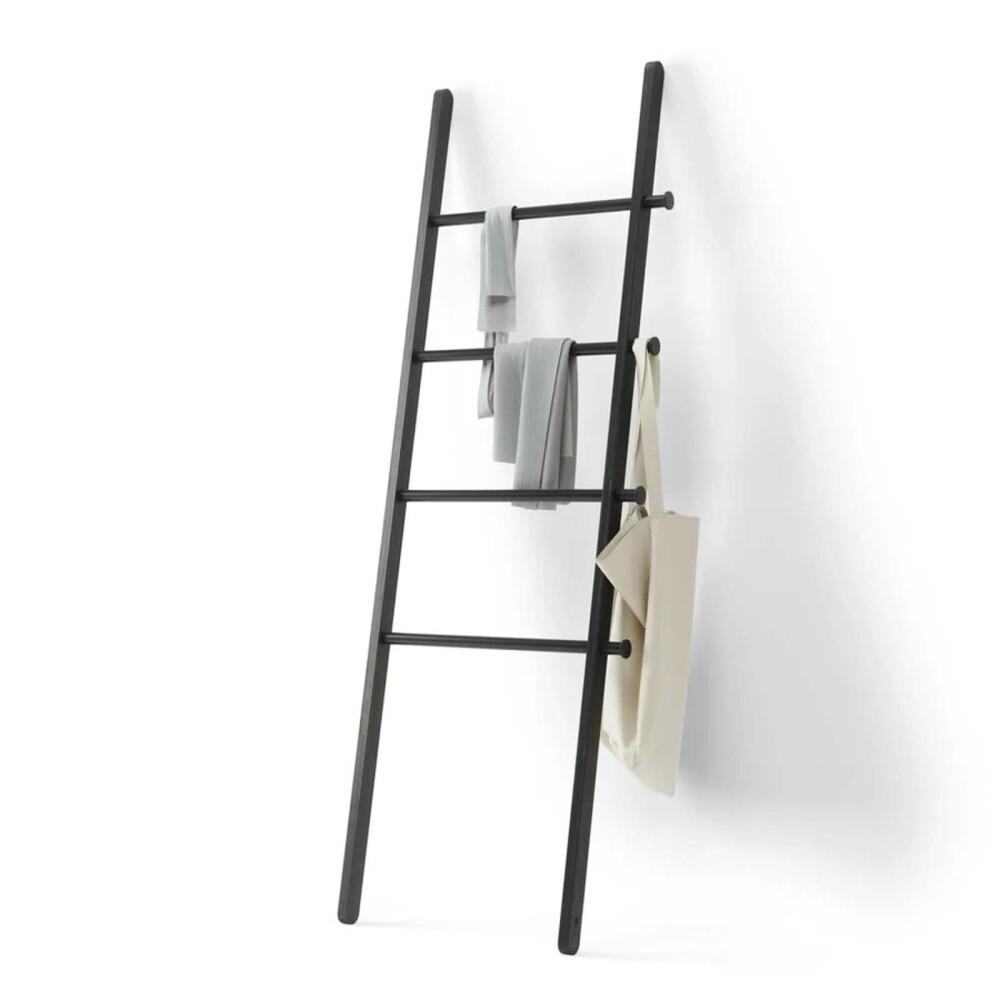 ESCALERA DECORATIVA MADERA-Y-ACERO NEGRO 1017445
