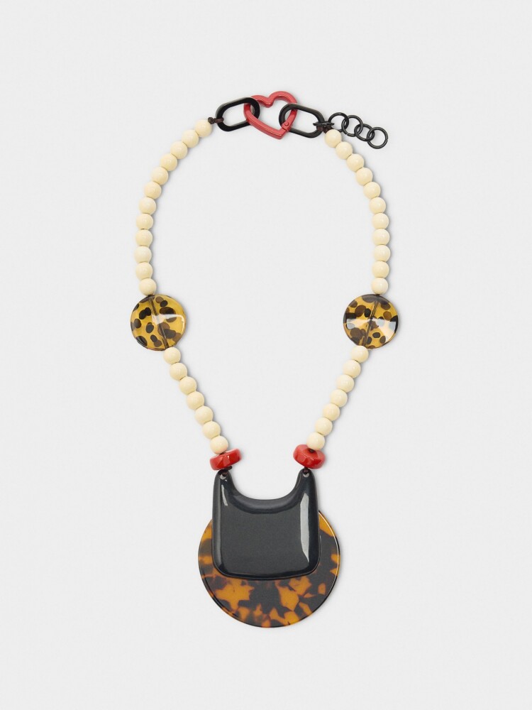 Collar Corto De Colgante Efecto Carey multicolor