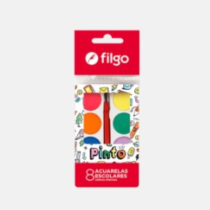 Filgo acuarelas pinto estuche 8 surtido Filgo Acuarelas Pinto Estuche 8 Surtido