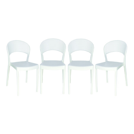 Kit x4 Silla Sissi Tramontina · Cerrada Blanca