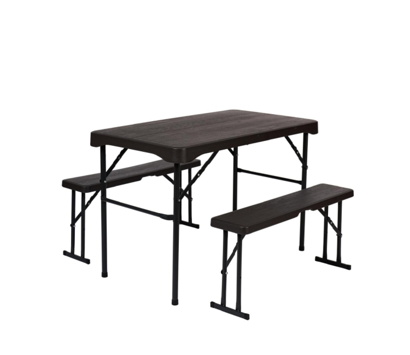 Juego Camping Plegable Mesa +2 Bancos 