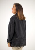 Chaqueta de Jean con broderie abajo Negra