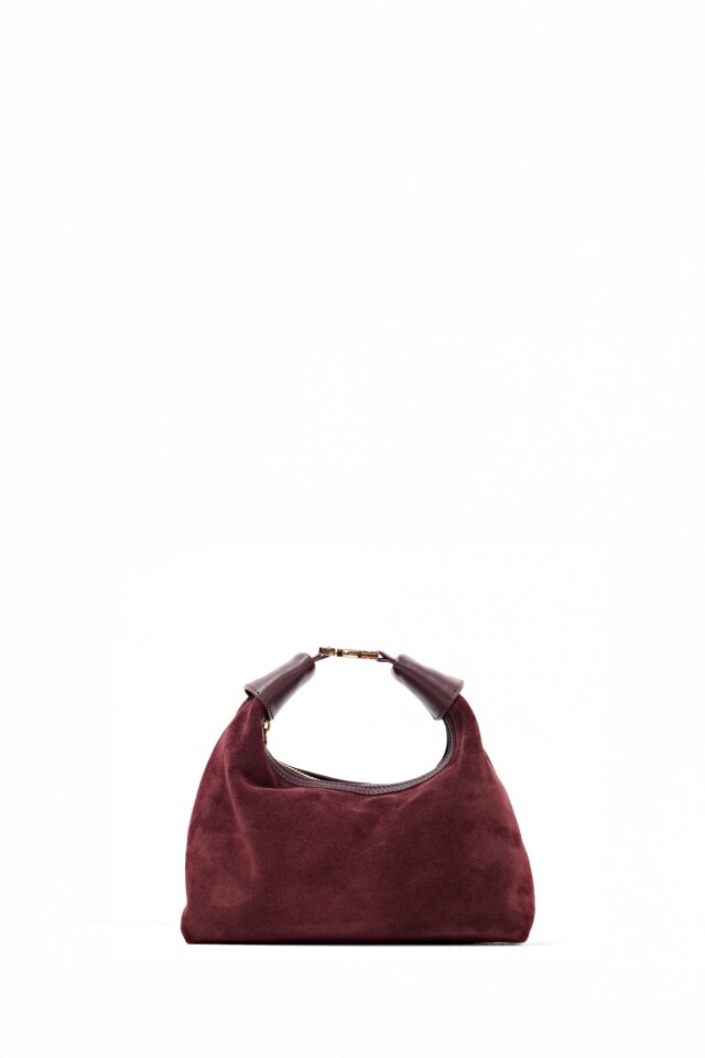 Bandolera de cuero hobo ciruela