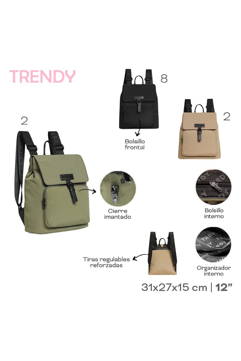 Mochila Moda Trendy Negro