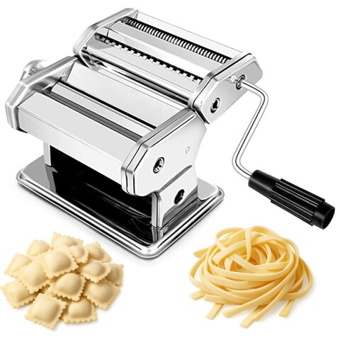 Maquina Para Hacer Tallarines Pastas Ravioles Y Estirar Masa Variante Color Plateado