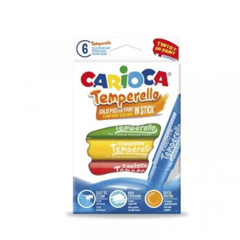 Témpera carioca sólida colores básicos x6 Témpera Carioca Sólida Colores Básicos X6