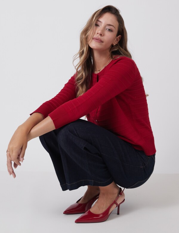 Cardigan Basico ROJO