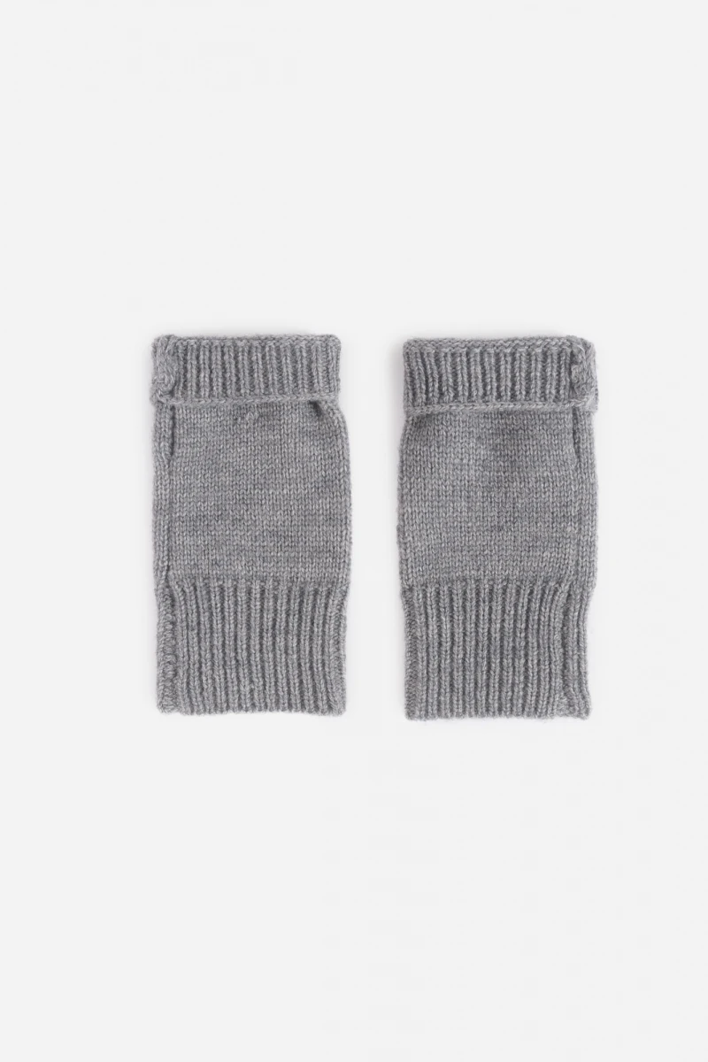 Guantes mitones tejidos gris