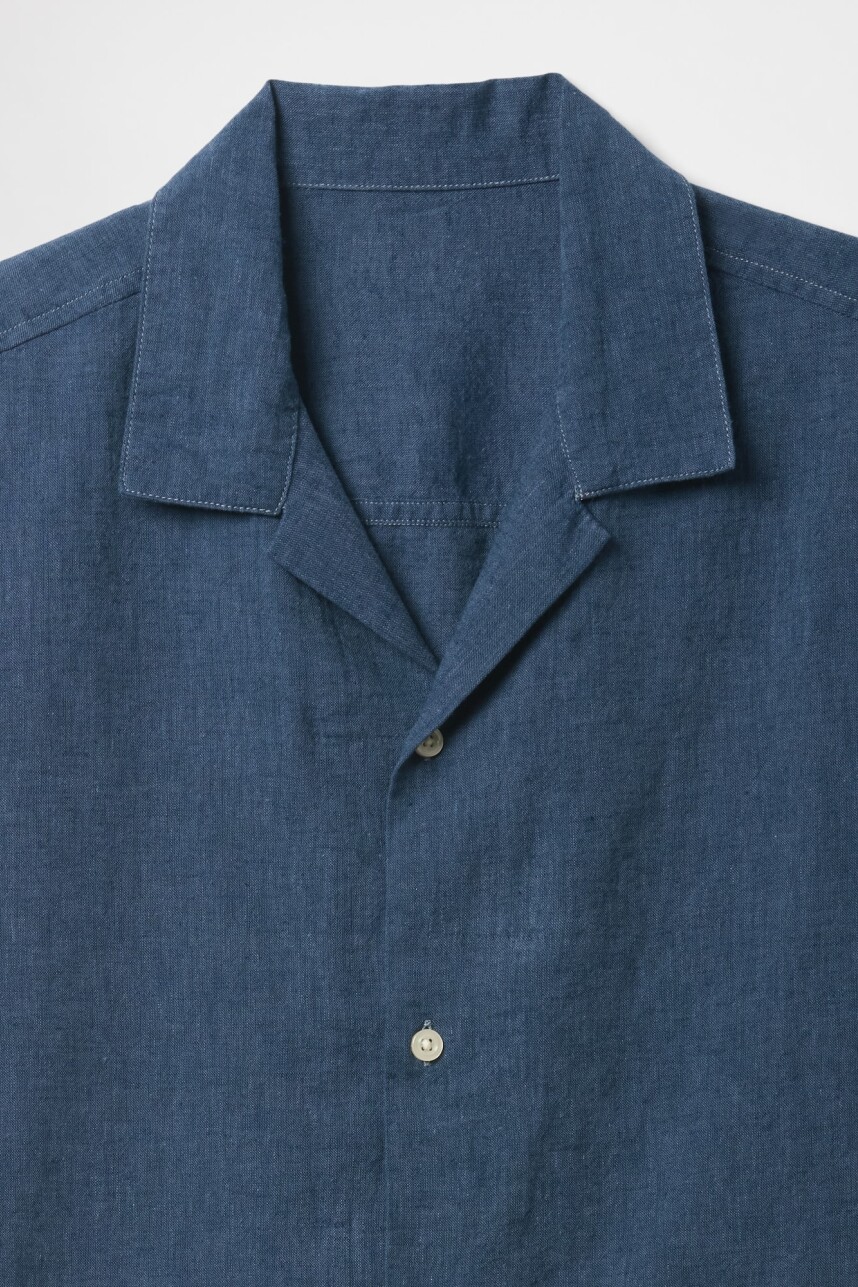 Camisa De Lino Manga Corta Hombre Bainbridge Blue