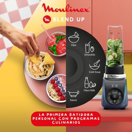 Licuadora personal Blend Up Moulinex, 1000W, 8 Programas Automáticos Licuadora personal Blend Up Moulinex, 1000W, 8 Programas Automáticos