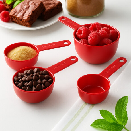 Tazas Medidoras Set 4 Piezas Rojo KitchenAid Tazas Medidoras Set 4 Piezas Rojo KitchenAid