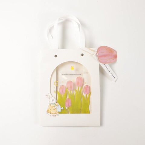 BOLSA DE REGALO CONEJO Y FLORES - S BOLSA DE REGALO CONEJO Y FLORES - S