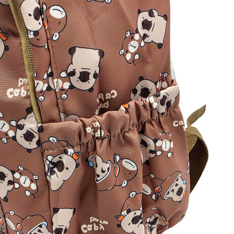 Mochila Infantil Niño Capibara Carpincho Escolar 40cm Marron