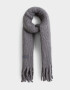 Bufandas Clasico Bufandas Con Flecos Trenzados - Gris Medio