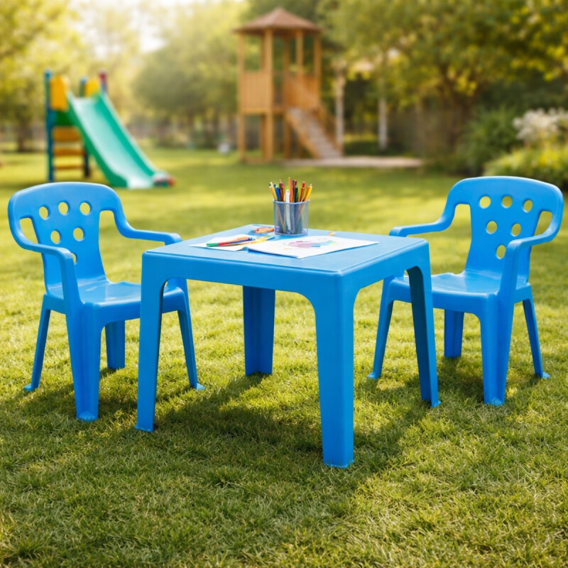 Juego De Mesa + 2 sillas infantil AZUL