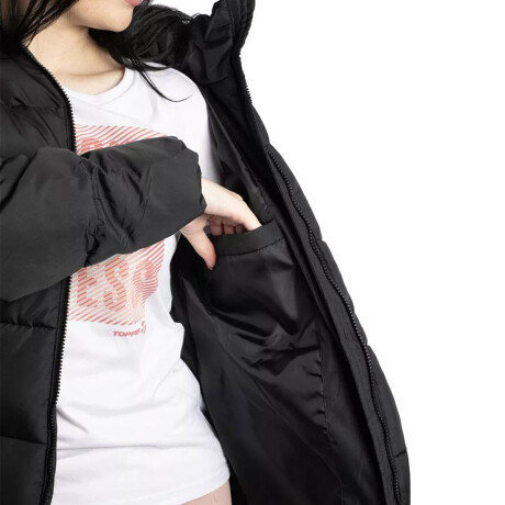 Campera Abrigo Topper Parka Imperm C/ Capucha Dama Negro