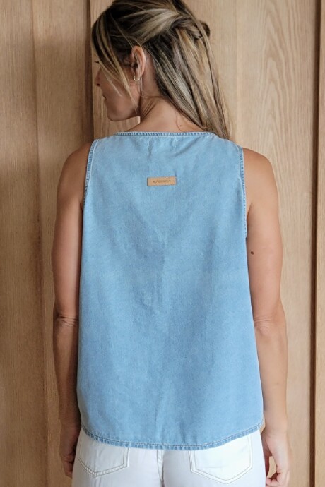 Musculosa Araucaria Denim Celeste