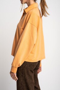Sweater Cuello Polo Naranja