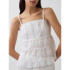 SL LACE LONGLINE TOP FRESH WHITE