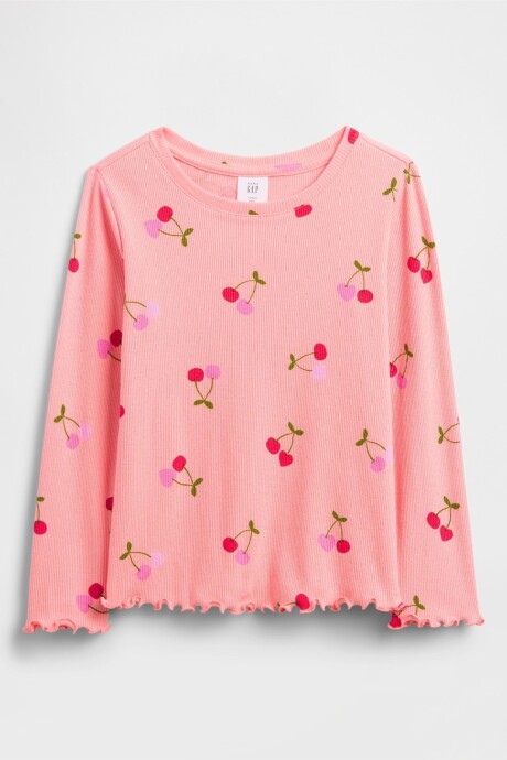 Remera Rib Toddler Niña Creamy Coral