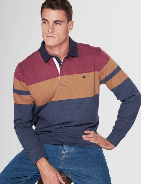 REMERA POLO RAYADA Bordo