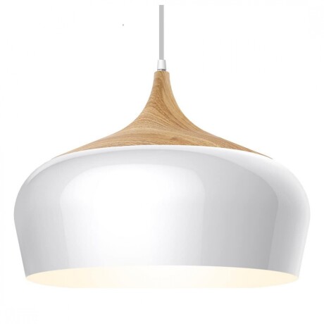 Campana estilo nórdico de aluminio y símil madera Blanca