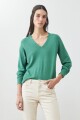 Sweater escote V verde