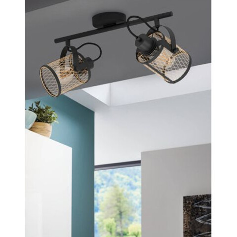 Spot de 2 luces E27 pantallas reja rombo DELLOW EG4095