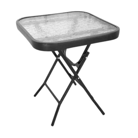 Mesa plegable de metal y vidrio Mesa plegable de metal y vidrio