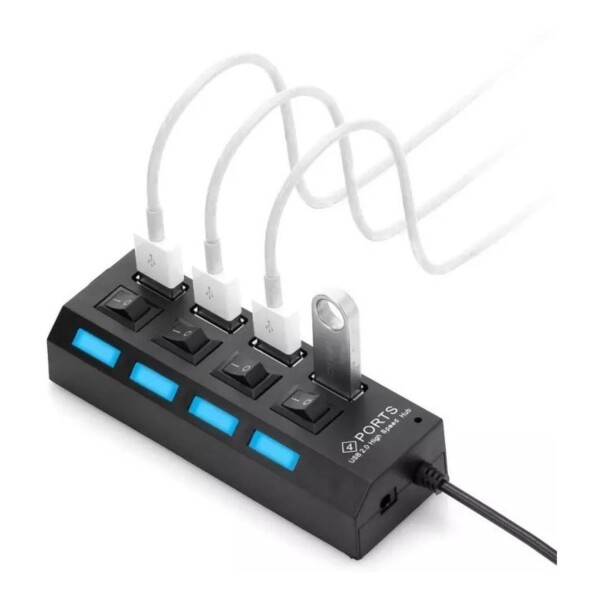 Hub Usb 2.0 Multiplicador De Puertos Usb X 4 Interruptor Led Hub Usb 2.0 Multiplicador De Puertos Usb X 4 Interruptor Led
