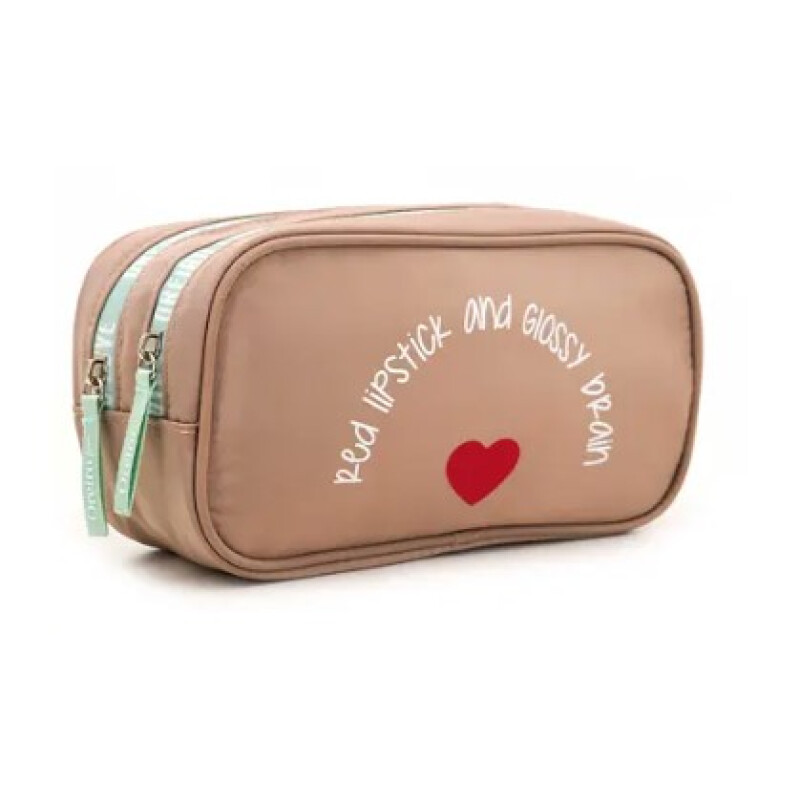 Cartuchera Las Oreiro Janeiro Doble Cierre Beige